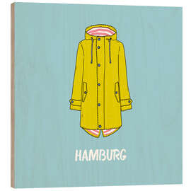 Print på træ  Hamburg rain cape - Sugah