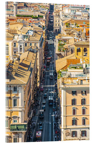 Acrylic print Gorge of houses in Rome - Via del Corso