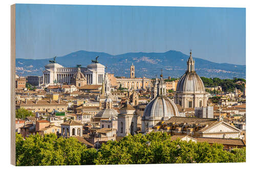 Stampa su legno Vista su Roma - da Castel Sant'Angelo