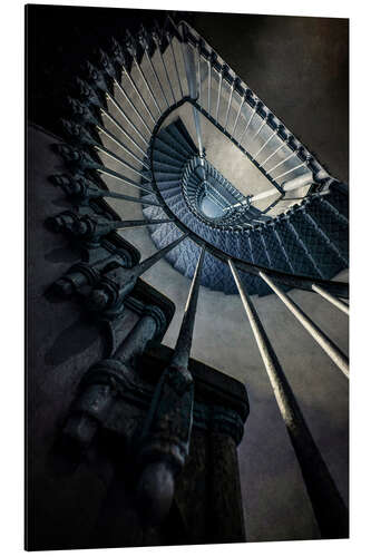 Aluminium print Blue Spiral Staircase II