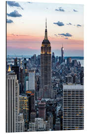 Stampa su alluminio  Empire State Building al tramonto, New York - Mike Centioli