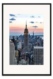 Gerahmter Kunstdruck Empire State Building bei Sonnenuntergang, New York