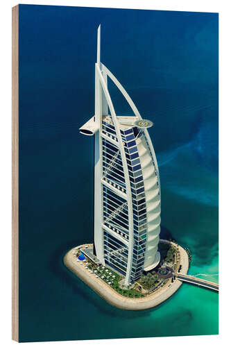 Wood print Burj Al Arab in the United Arab Emirates