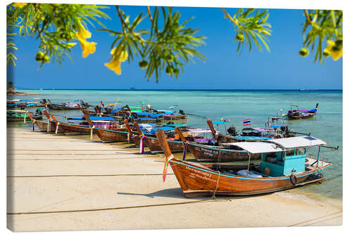 Lerretsbilde Longtail Boote, Ko Phi Phi, Thailand