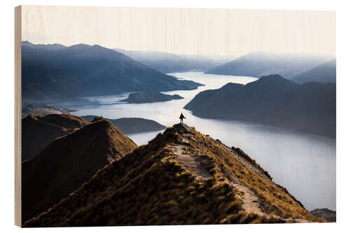 Hout print Roy's Peak Wanaka lake