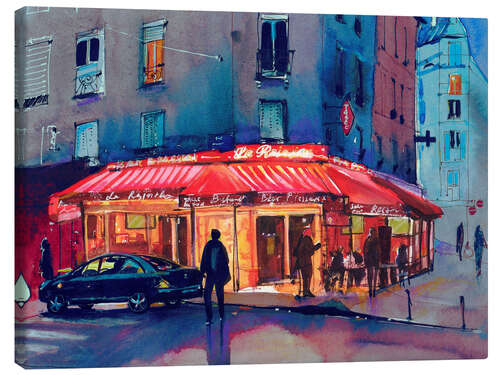 Tableau sur toile Café de nuit sur Montmartre, Paris