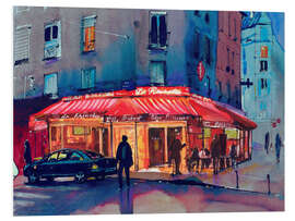Stampa su PVC Caffè notturno a Montmartre, Parigi