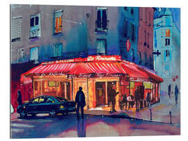 Gallery print Night cafe on Montmartre, Paris