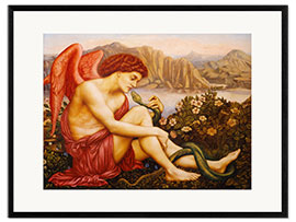 Kunsttryk i ramme Angel with snake