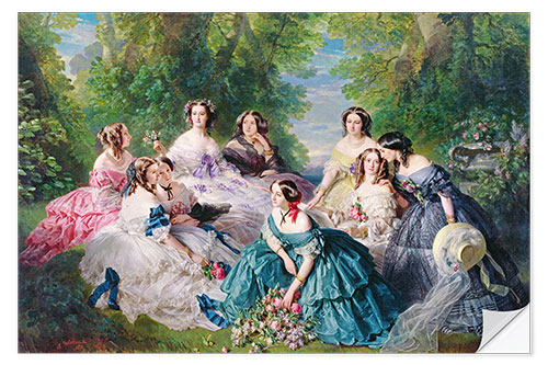 Selvklæbende plakat Empress Eugenie surrounded by her court ladies