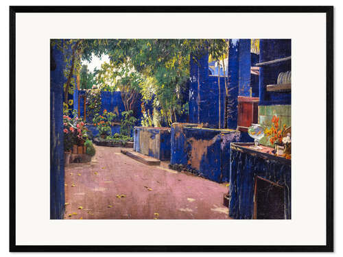 Gerahmter Kunstdruck Der blaue Innenhof I