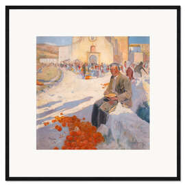 Impresión de arte enmarcada Vendedor naranja