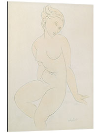 Aluminium print Seated female nude