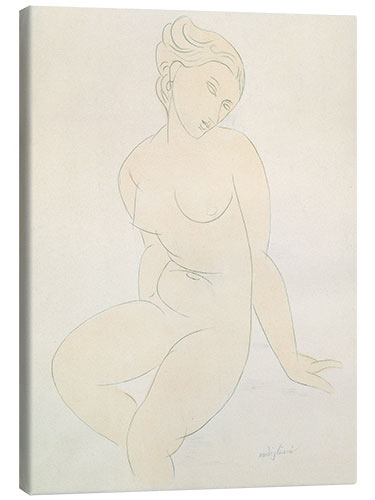 Canvas print Seated female nude