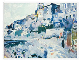 Veggbilde  Painting dedicated to Utrillo - Joaquim Mir i Trinxet