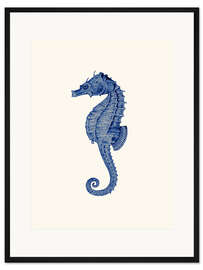 Gerahmter Kunstdruck Dunkelblaues Seepferdchen