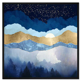 Gerahmter Kunstdruck Mitternachtswald