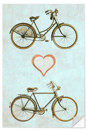 Selvklebende plakat Bicycle Love