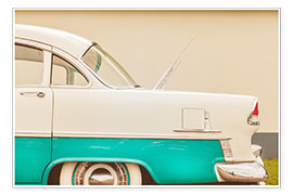 Poster White classic American car
