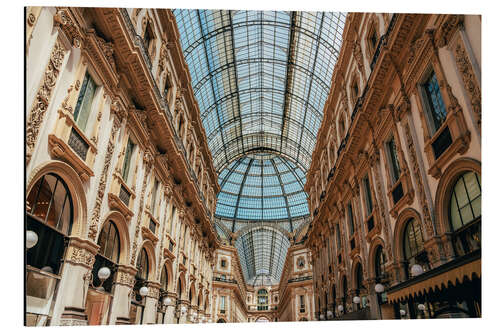 Aluminium print Galleria Vittorio Emanuele II in Milan, Italy