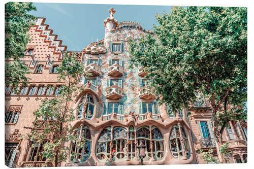 Leinwandbild Casa Batllo von Antoni Gaudi in Barcelona, Spanien II