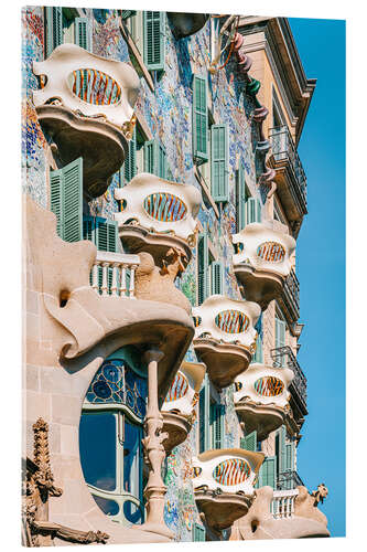 Acrylic print Casa Batllo by Antoni Gaudi in Barcelona, Spain I