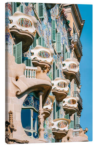 Leinwandbild Casa Batllo von Antoni Gaudi in Barcelona, Spanien I