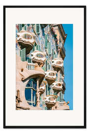 Gerahmter Kunstdruck Casa Batllo von Antoni Gaudi in Barcelona, Spanien I