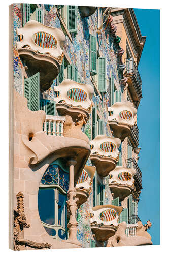 Tableau en bois Casa Batlló par Antoni Gaudi à Barcelone, Espagne I