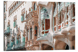 Aluminium print Casa Batllo by Antoni Gaudi in downtown Barcelona, Spain III
