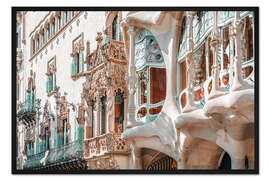 Gerahmter Kunstdruck Casa Batllo von Antoni Gaudi in Barcelona, Spanien III