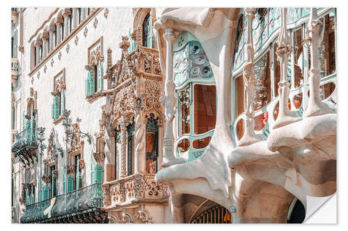 Muursticker Casa Batllo by Antoni Gaudi in downtown Barcelona, Spain III