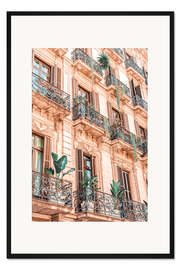 Gerahmter Kunstdruck Architektur in der Stadt Barcelona, Spanien