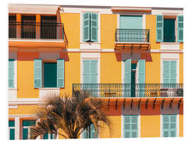 Tableau en PVC Façade jaune à Cannes