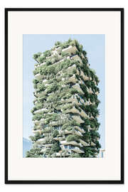 Gerahmter Kunstdruck Bosco Verticale Gebäudeturm in Mailand