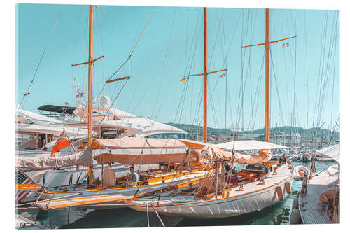 Acrylic print Yachts and boats in the port of Cannes