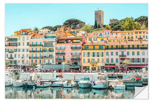 Muursticker Cannes City Skyline, French Riviera