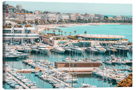 Leinwandbild Hafen von Cannes am Mittelmeer