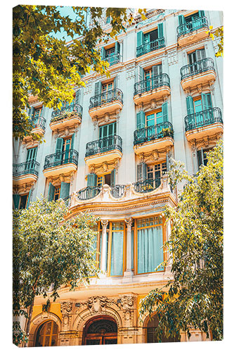 Leinwandbild Fassade in der Stadt Barcelona, Spanien