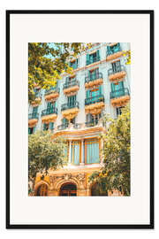 Gerahmter Kunstdruck Fassade in der Stadt Barcelona, Spanien