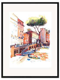 Impression artistique encadrée Largo di Torre Argentina, Rome