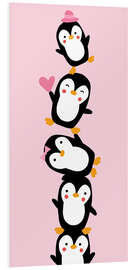 Foam board print Penguin friends, pink