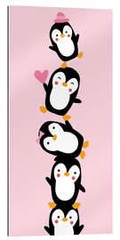 Gallery print Penguin friends, pink