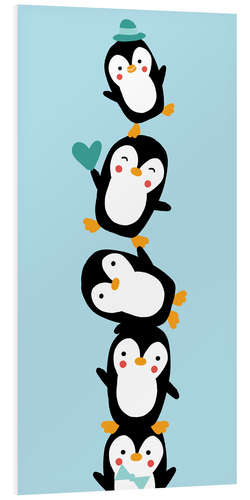 PVC print Penguin friends, blue