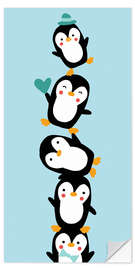 Wall sticker Penguin friends, blue