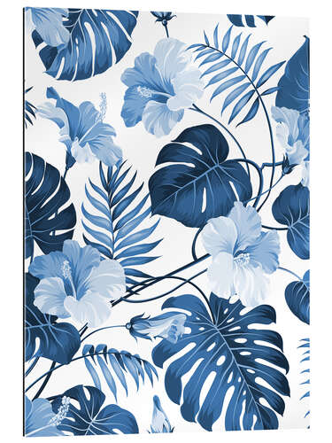 Tableau en plexi-alu Botanique bleue