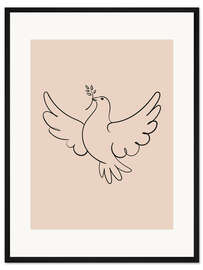 Gerahmter Kunstdruck Friedenstaube