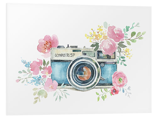 PVC-tavla Vintage camera with flowers