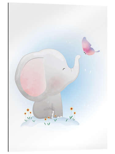 Galleriprint Elephant and butterfly