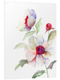 Foam board print Pale summer flowers